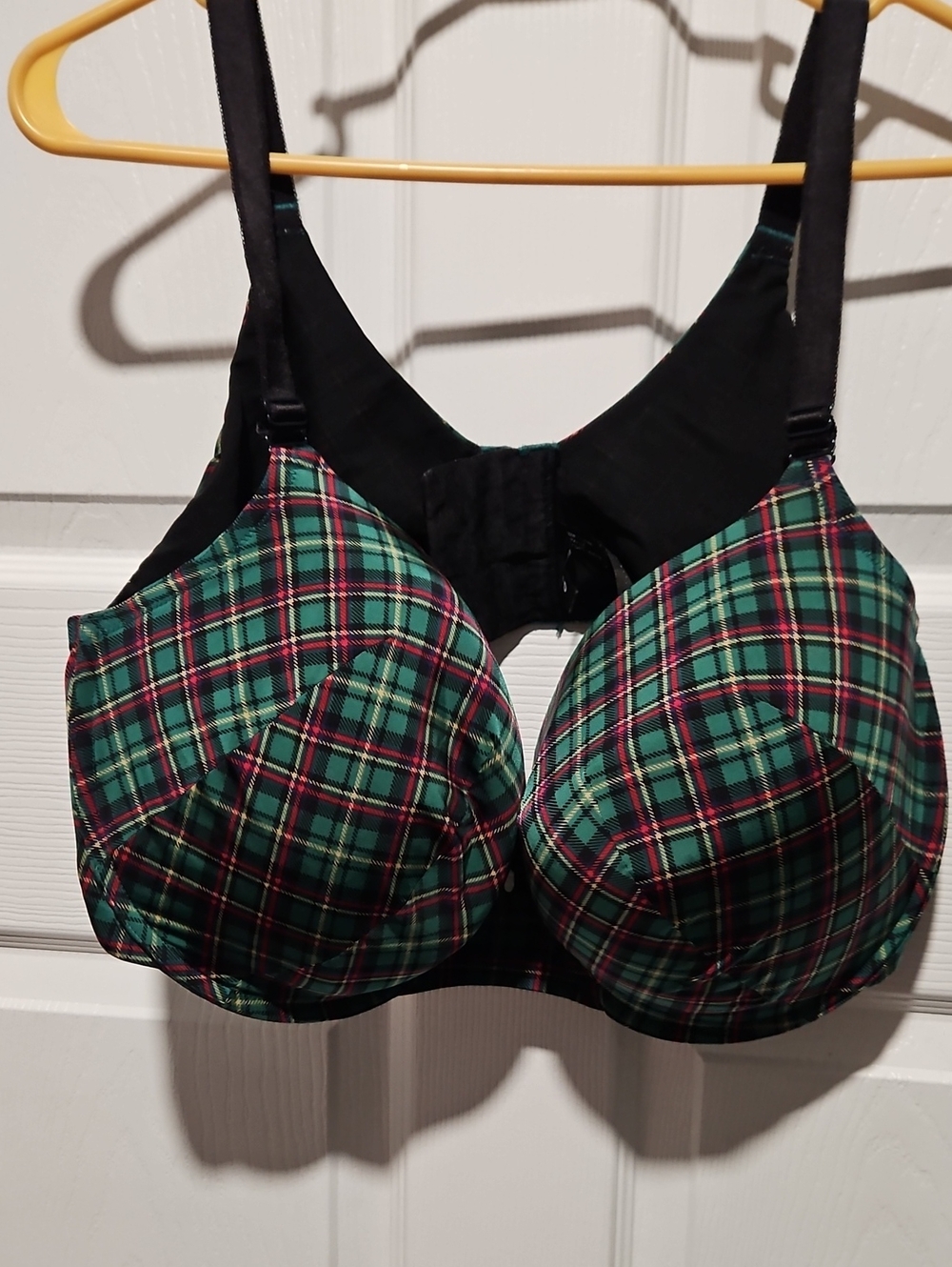 torrid Green Plaid Full Coverage Bra with Black Accents 46D